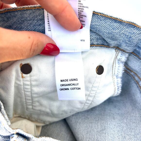 Agolde Riley High Rise Straight Crop Jeans Dimension Light Wash Pants 28 Button - Picture 10 of 10